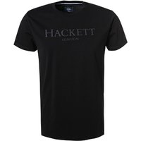 HACKETT Herren T-Shirt schwarz Baumwolle von Hackett