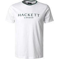 HACKETT Herren T-Shirt weiß Baumwolle von Hackett