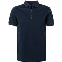 HACKETT Herren Zip-Polo blau Baumwoll-Jersey von Hackett