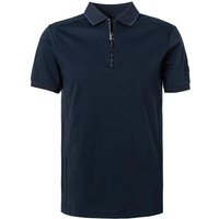 HACKETT Herren Zip-Polo blau Baumwoll-Jersey von Hackett