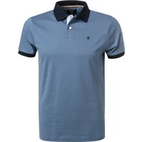 HACKETT Herren Polo-Shirt blau Baumwoll-Jersey Slim Fit von Hackett