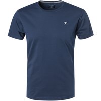 HACKETT Herren T-Shirt blau Baumwolle Classic Fit von Hackett