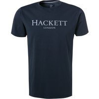 HACKETT Herren T-Shirt blau Baumwolle Classic Fit von Hackett