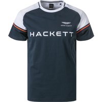 HACKETT Herren T-Shirt blau Baumwolle von Hackett