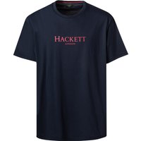 HACKETT Herren T-Shirt blau Baumwolle von Hackett