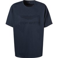 HACKETT Herren T-Shirt blau Baumwolle von Hackett