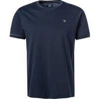 HACKETT Herren T-Shirt blau Baumwolle Classic Fit von Hackett