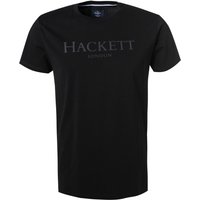 HACKETT Herren T-Shirt schwarz Baumwolle Classic Fit von Hackett