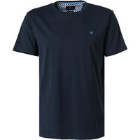 HACKETT Herren T-Shirt blau Baumwolle Classic Fit von Hackett