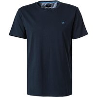 HACKETT Herren T-Shirt blau Baumwolle Classic Fit von Hackett