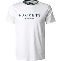 HACKETT Herren T-Shirt weiß Baumwolle Classic Fit von Hackett