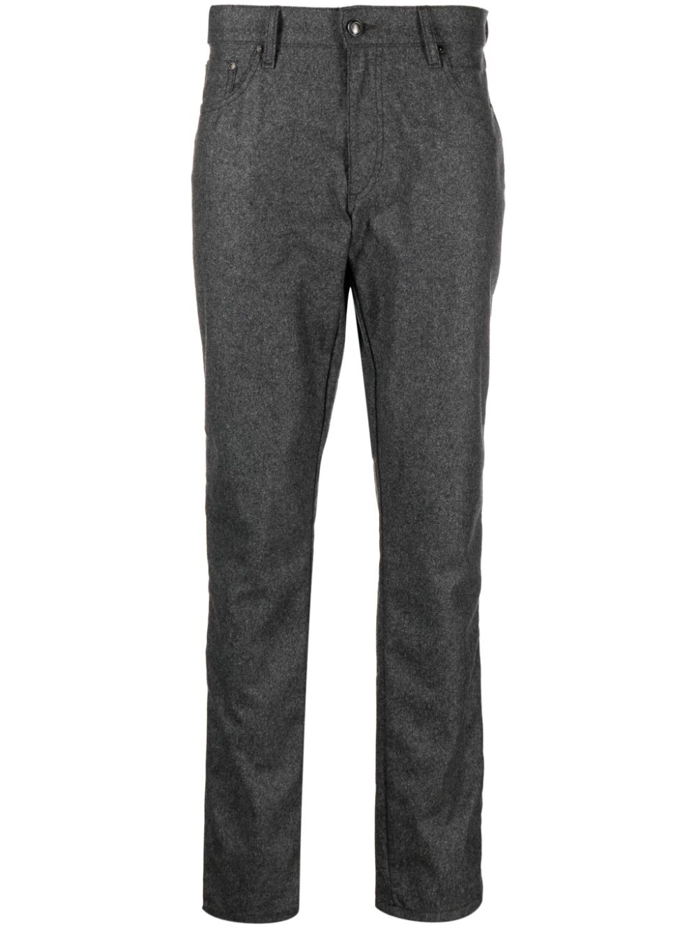 Hackett Gerade Flanellhose mit Logo-Patch - Grau von Hackett