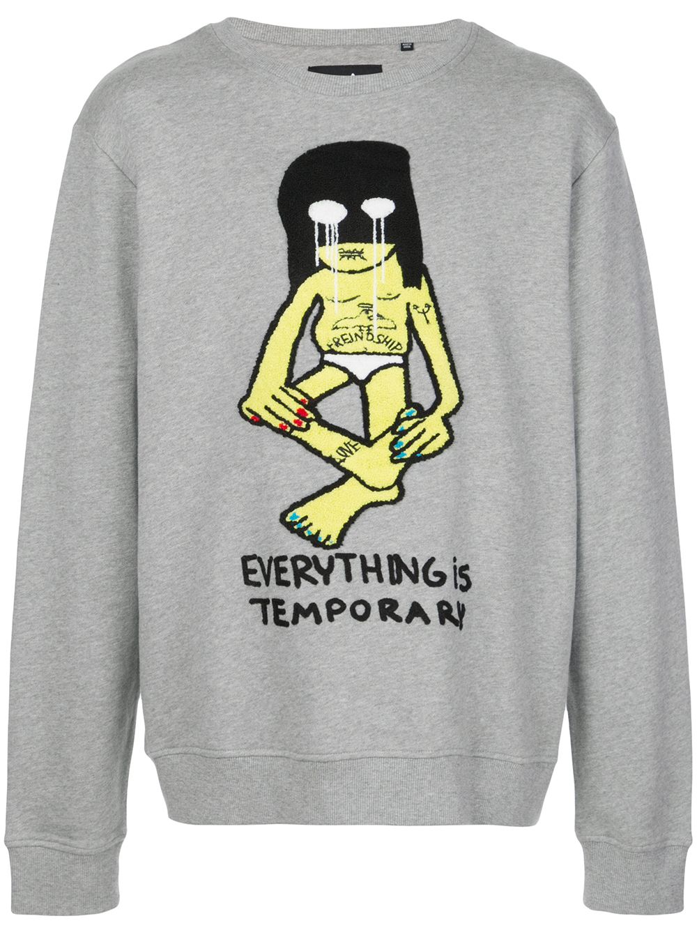 Haculla Besticktes 'Temporary' Sweatshirt - Grau von Haculla