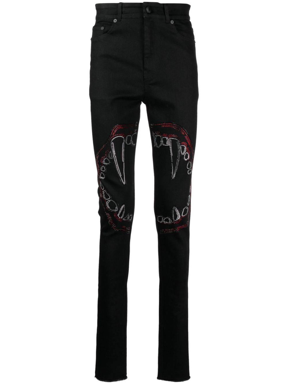 Haculla Skinny-Jeans mit Vampirzähne-Applikation - Schwarz von Haculla