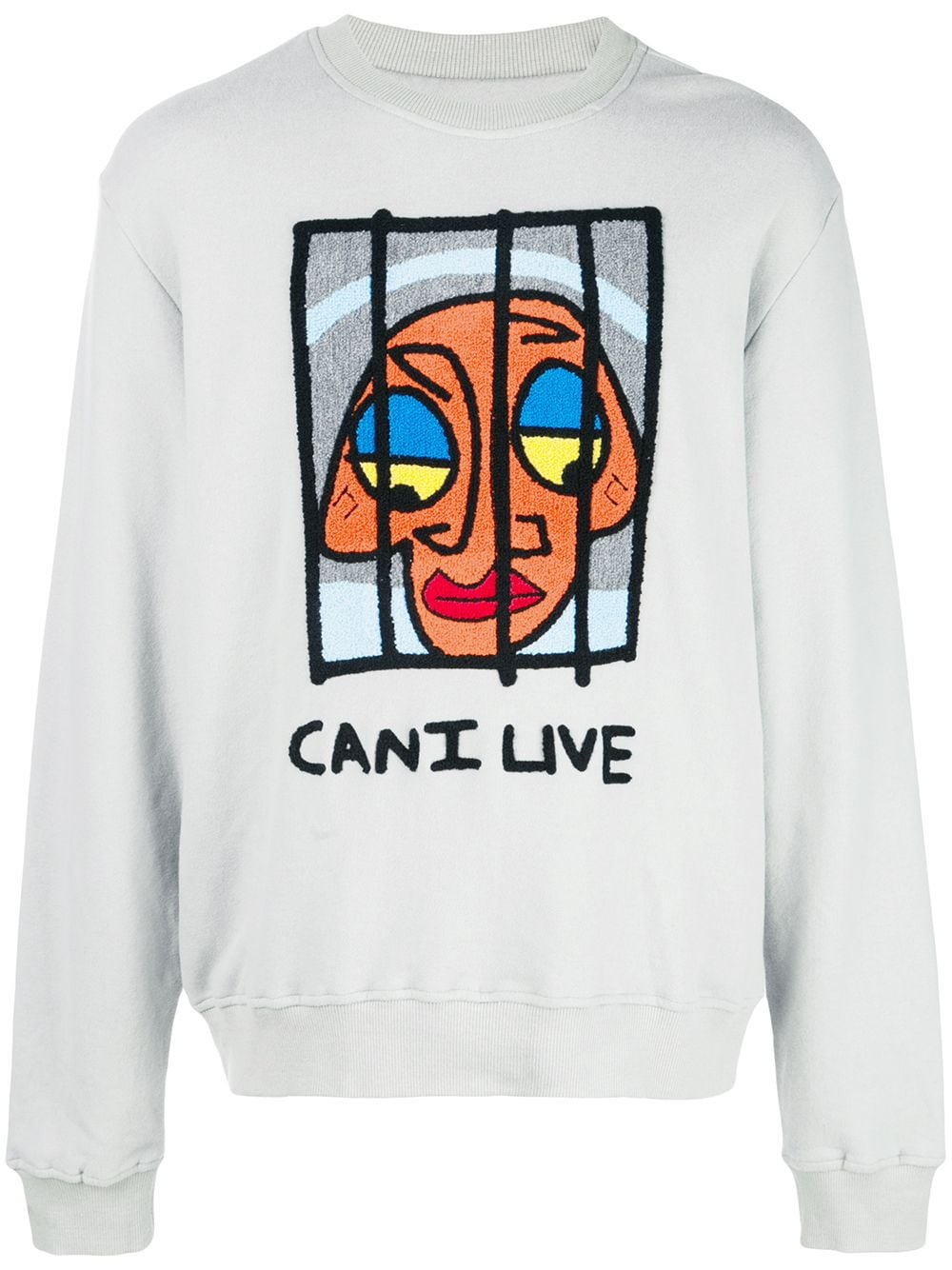 Haculla Sweatshirt mit "Can I Live"-Print - Grau von Haculla