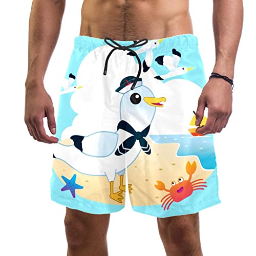 HadHfun Herren Badehose Möwe am Strand Schnell trocknende Badeshorts für den Strand von HadHfun