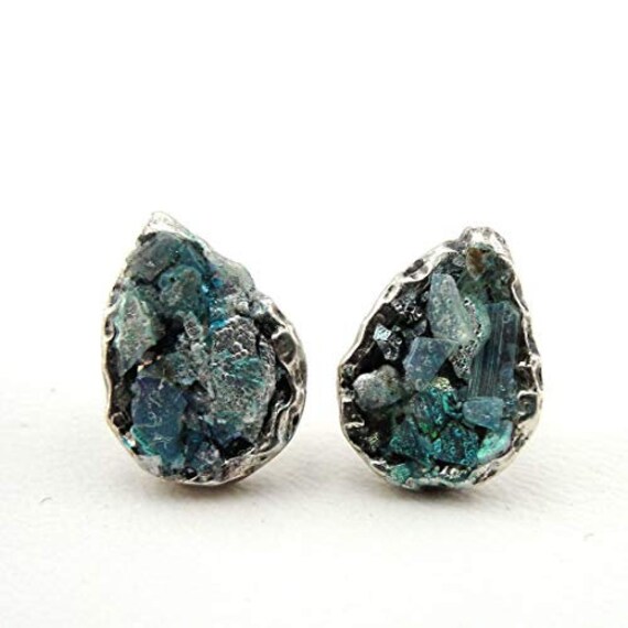 Roman Glass Earrings Gift & Stud Moon(2011 von Hadas1951