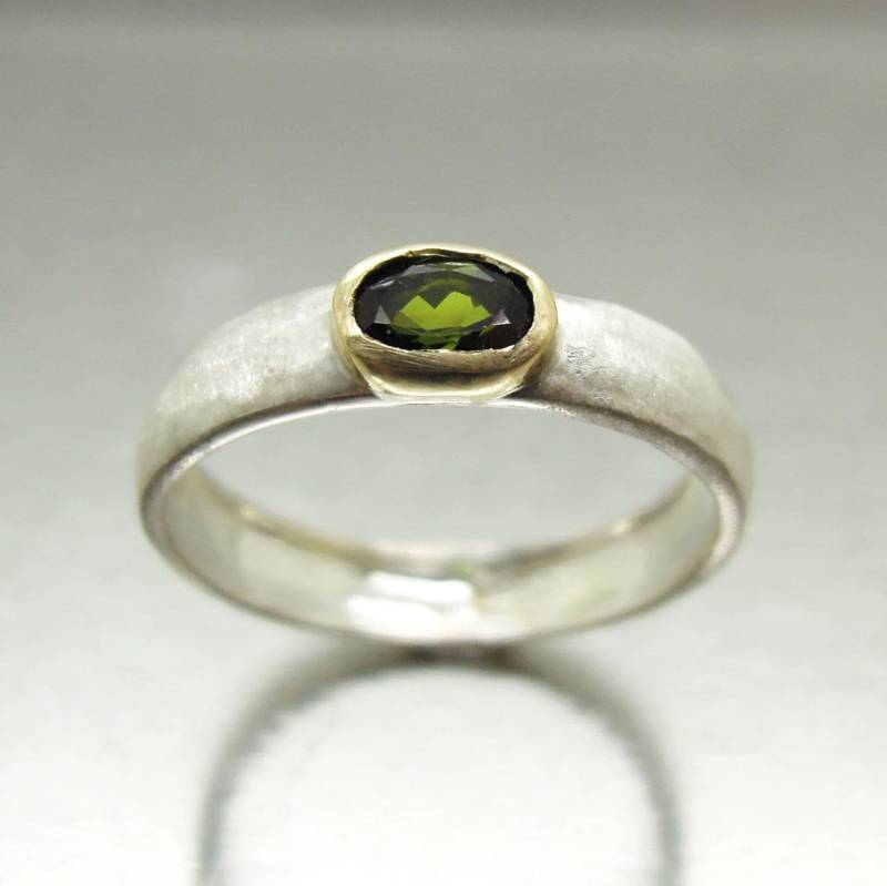 Grüner Turmalin Ring in Gold Und Silber von HadasGold