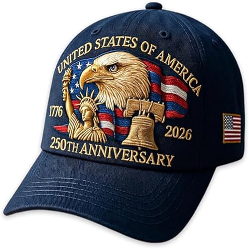 Eagle & Liberty – Mütze zum 250. Jahrestag der USA, verstellbare Baseballkappe mit Adler-Print, Klassische Baumwollmütze Eagle & Liberty – Mütze zum 250. Jahrestag der USA, verstellbare Baseballkappe mit Adler-Print, Klassische Baumwollmütze von Hadghdf