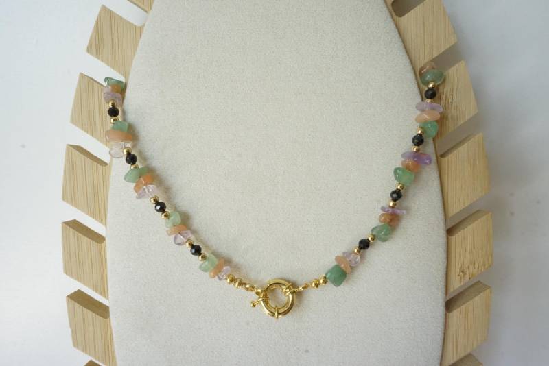 Bunte Sommerkette Aus Sonnenstein, Aventurin, Amethyst Echter Edelstein Bunt Boho Stil, Heilkristall Bunte Sommerkette Aus Sonnenstein, Aventurin, Amethyst Echter Edelstein Bunt Boho Stil, Heilkristall von HadisDesigns