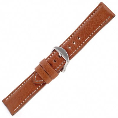 Hadley Herren Hypoallergen wasserabweisend Roma 24 mm Tan Echt Kalbsleder Armbanduhr Band von Hadley-Roma