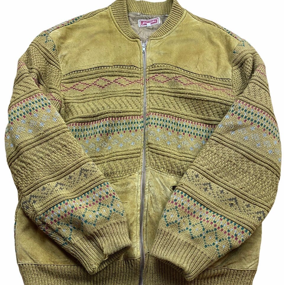 James Dillon Beige Braune Wildleder Vintage Jacke Shacket von HadrianVintage