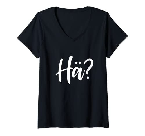 Damen Hä? T-Shirt mit V-Ausschnitt von Hä?