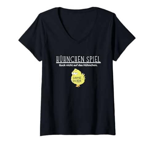 Damen Witziges Hähnchen Spiel Funny Chicken Game Kind Fun Geschenk T-Shirt mit V-Ausschnitt Damen Witziges Hähnchen Spiel Funny Chicken Game Kind Fun Geschenk T-Shirt mit V-Ausschnitt von Hähnchen Spiel Flachwitz Fun Gag Humor Kinder Spaß