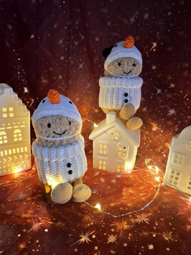 Schneemann Weihnachts-Outfit Mit Kappe Und Jumper Für Erdnuss-Plüschtier/ Kleidung Gehäkelt/ Ornament/ Kein Spielzeug/Nicht Kinder von HaekelMuttiManu