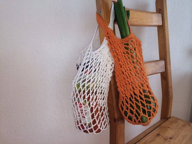 Süsses Einkaufsnetz, in Wunschfarbe, Gehäkelt von HaekeleienPaperArt