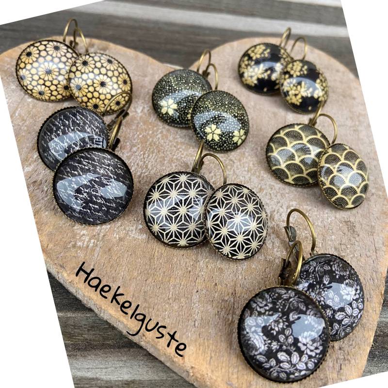 20 Mm Große Ohrhänger Bronze Schmuck Ohrringe Schwarz Gold Geschenk Muttertag Ostern von Haekelguste