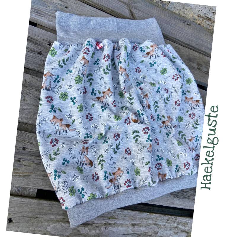Alpenfleece Wunschgröße Ballonrock Damen Rock Grau Fuchs Gefüttert von Haekelguste