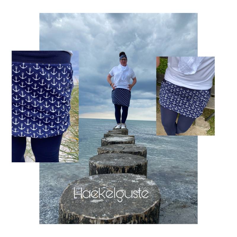 Ballonrock "Anker" Aus Sommersweat Anchor Rock Blau Damenrock Sommerrock Meer Maritim von Haekelguste