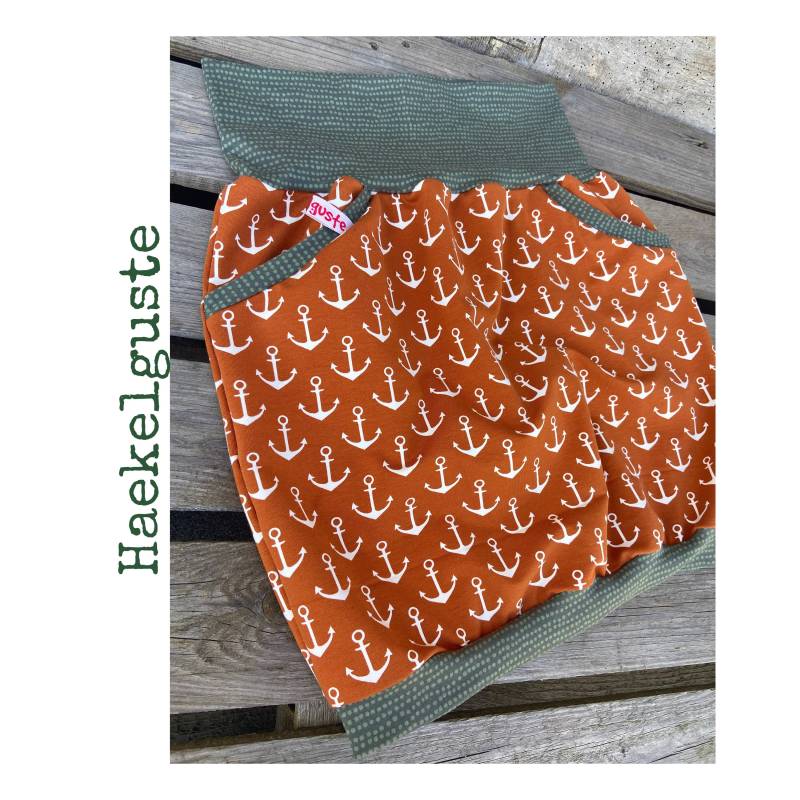 Ballonrock Anker Sweatjersey Rock Meerliebe Caramel Khaki von Haekelguste