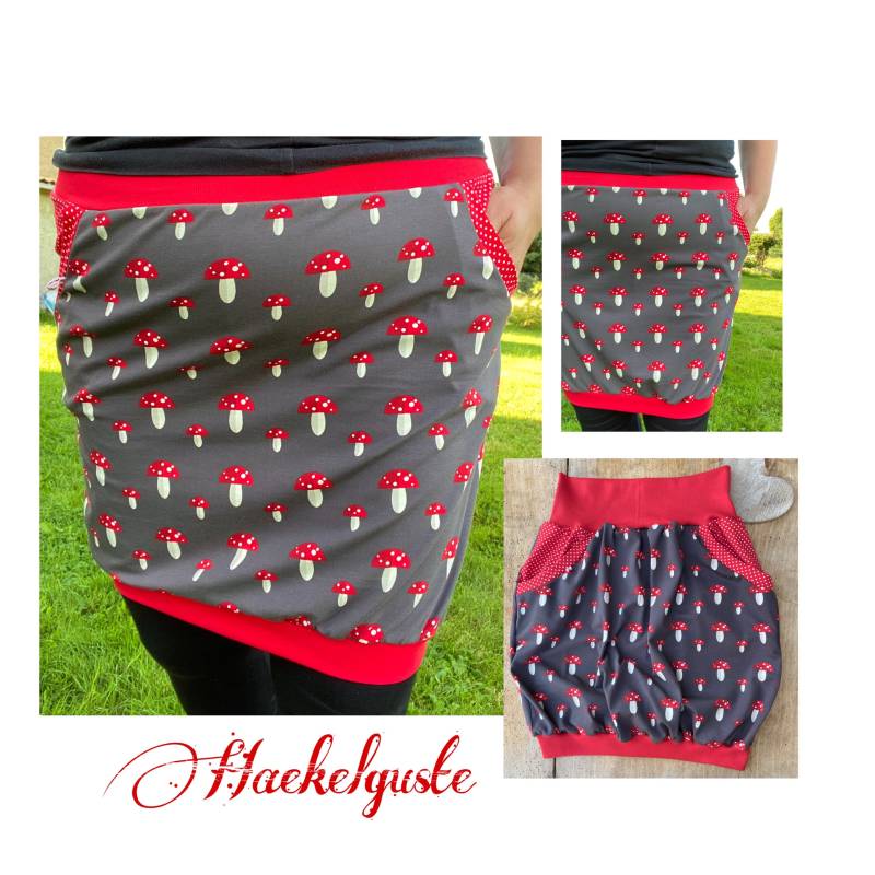 Ballonrock " Pilze Wunschgröße Jersey von Haekelguste