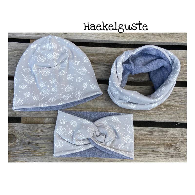 Beanie + Loop , Stirnband, Mädchen Mütze, Übergang Gefüttert Knotenstirnband von Haekelguste