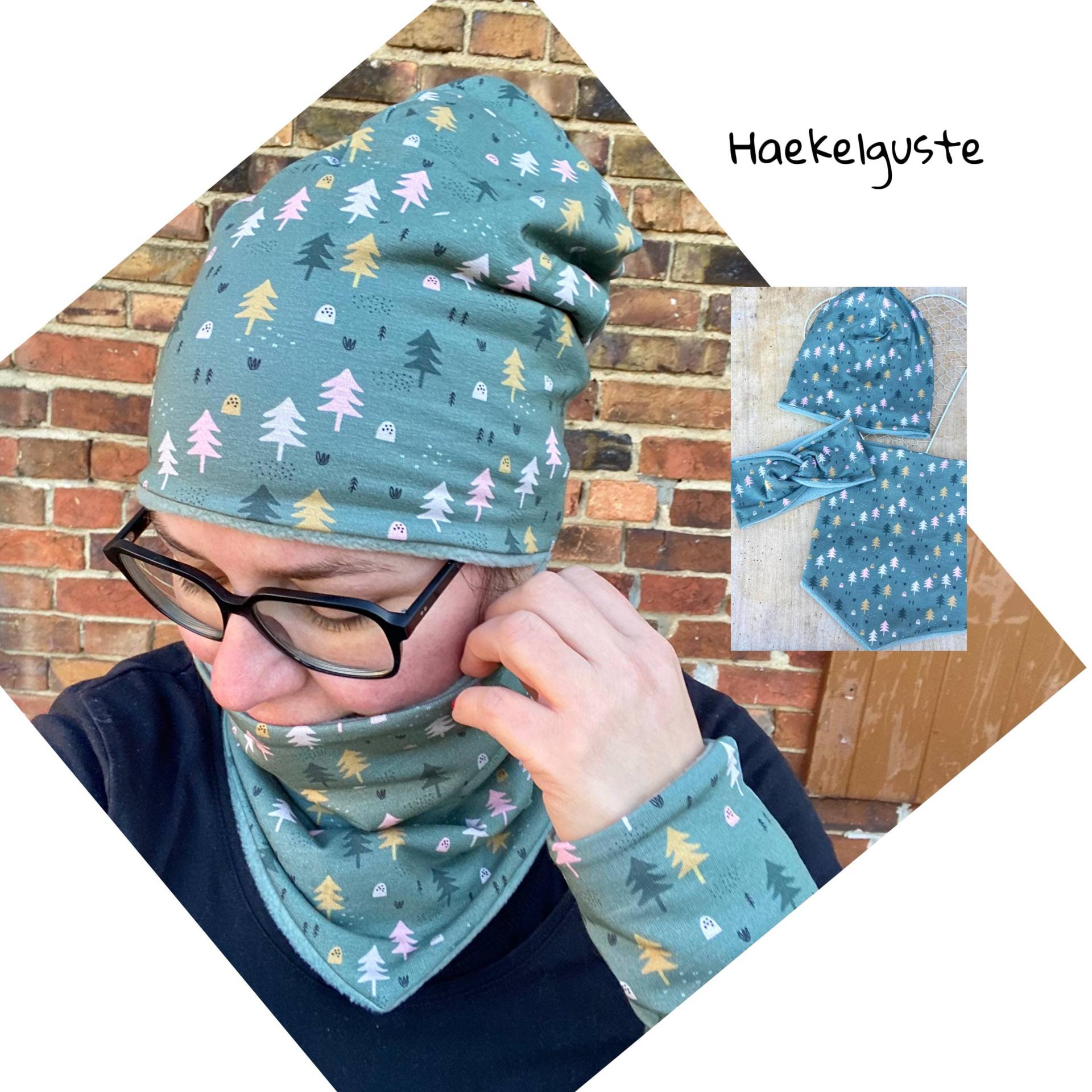 Beanie Mütze O. Loop Longbeanie Damen Tuch Gefüttert 2 Lagig Tannenbaum Grün Mint Minze Beanie Mütze O. Loop Longbeanie Damen Tuch Gefüttert 2 Lagig Tannenbaum Grün Mint Minze von Haekelguste