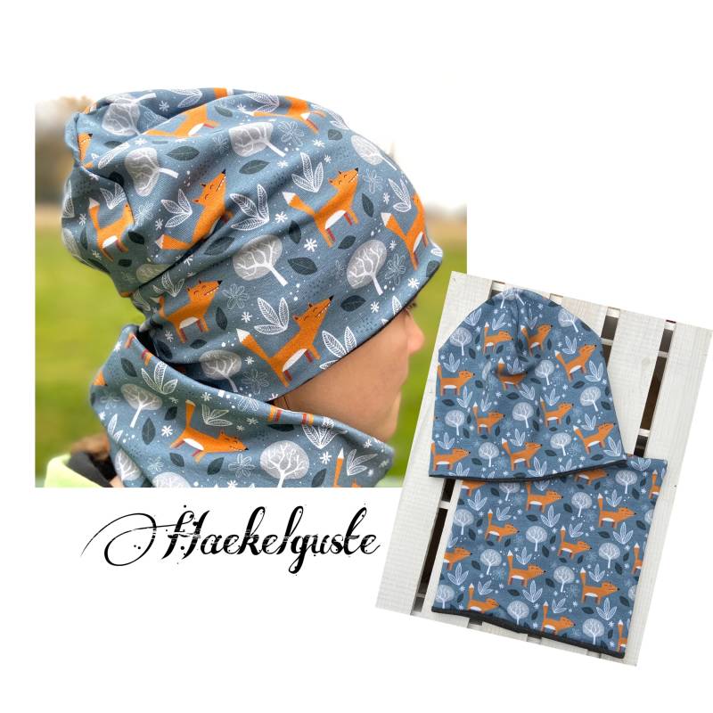 Beanie Set , Fuchs Mütze Tiere Jungen Junge von Haekelguste