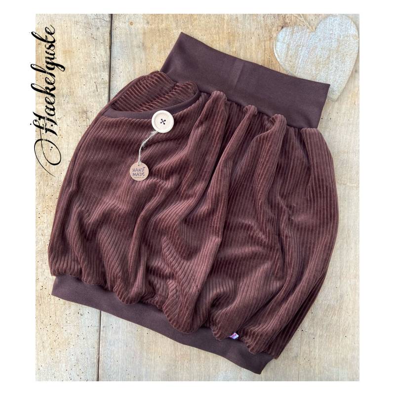 Bio Cordnicky " Knöpfchen Ballonrock Pumphose Couple Outfits Nicky Rock Hose Damen Kinder Mädchen Jungen Mitwachshose Pumprock Geschwister von Haekelguste