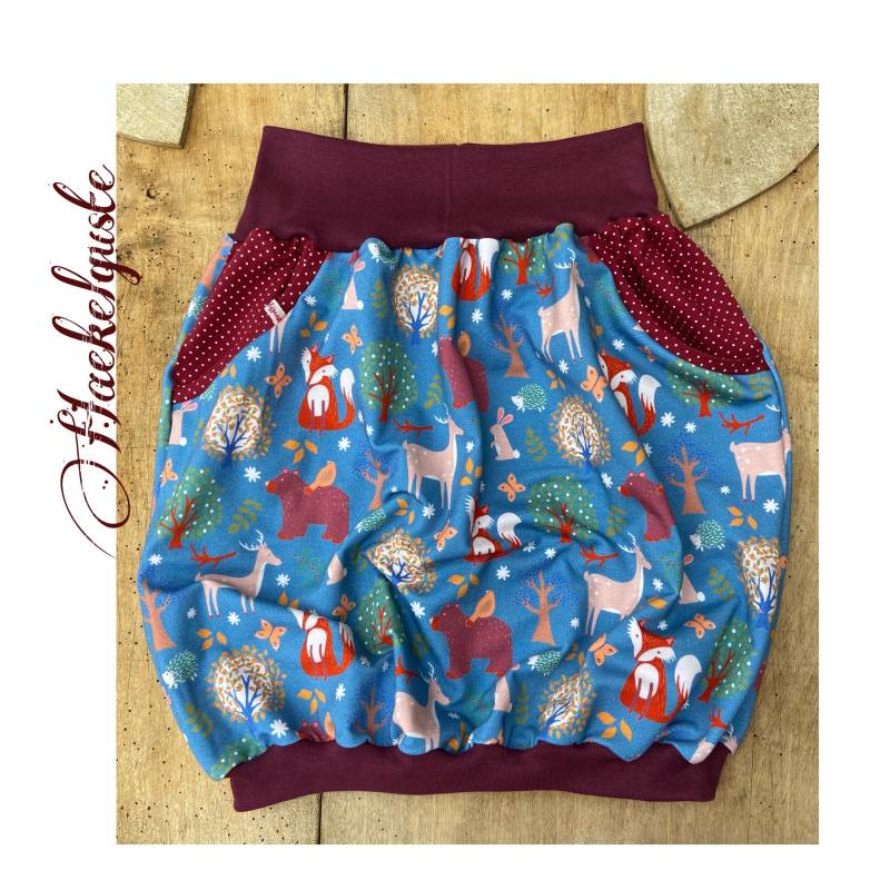 Damen + Mädchen Ballonrock " Waldtiere Bunter Rock Tiere Fuchs Blau Erzieherin Mit Taschen Couple Outfits von Haekelguste
