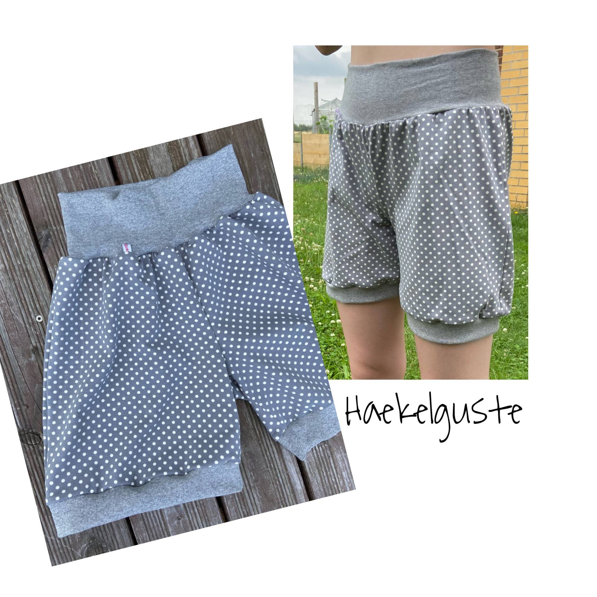 Damen Kurze Hose Shorts Hotpants Sommerhose Frau Woman Pants Grau Punkte Dots Damen Kurze Hose Shorts Hotpants Sommerhose Frau Woman Pants Grau Punkte Dots von Haekelguste
