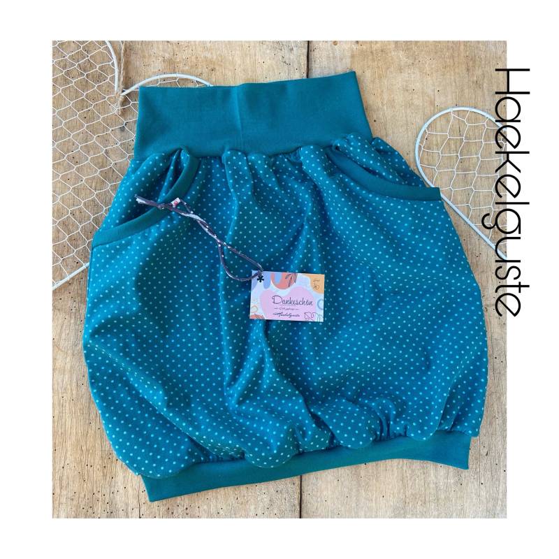 Damen Mädchen " Punkte Ballonrock Petrol Rock Mama Tochter Partnerrock Dots Points von Haekelguste