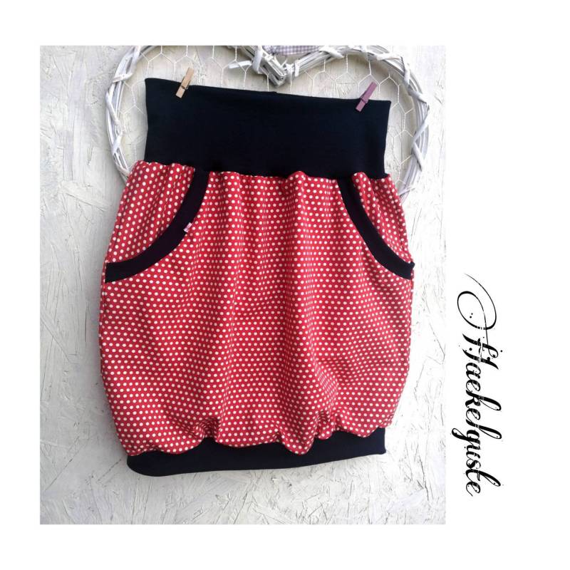 Damen Mädchen " Punkte Ballonrock Rot Weiß Rock Geschenk Curvy von Haekelguste