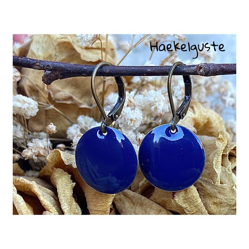 Emaille Ohrhänger Plättchen Blau Royal 16 Mm Ohrringe Emaille Ohrhänger Plättchen Blau Royal 16 Mm Ohrringe von Haekelguste