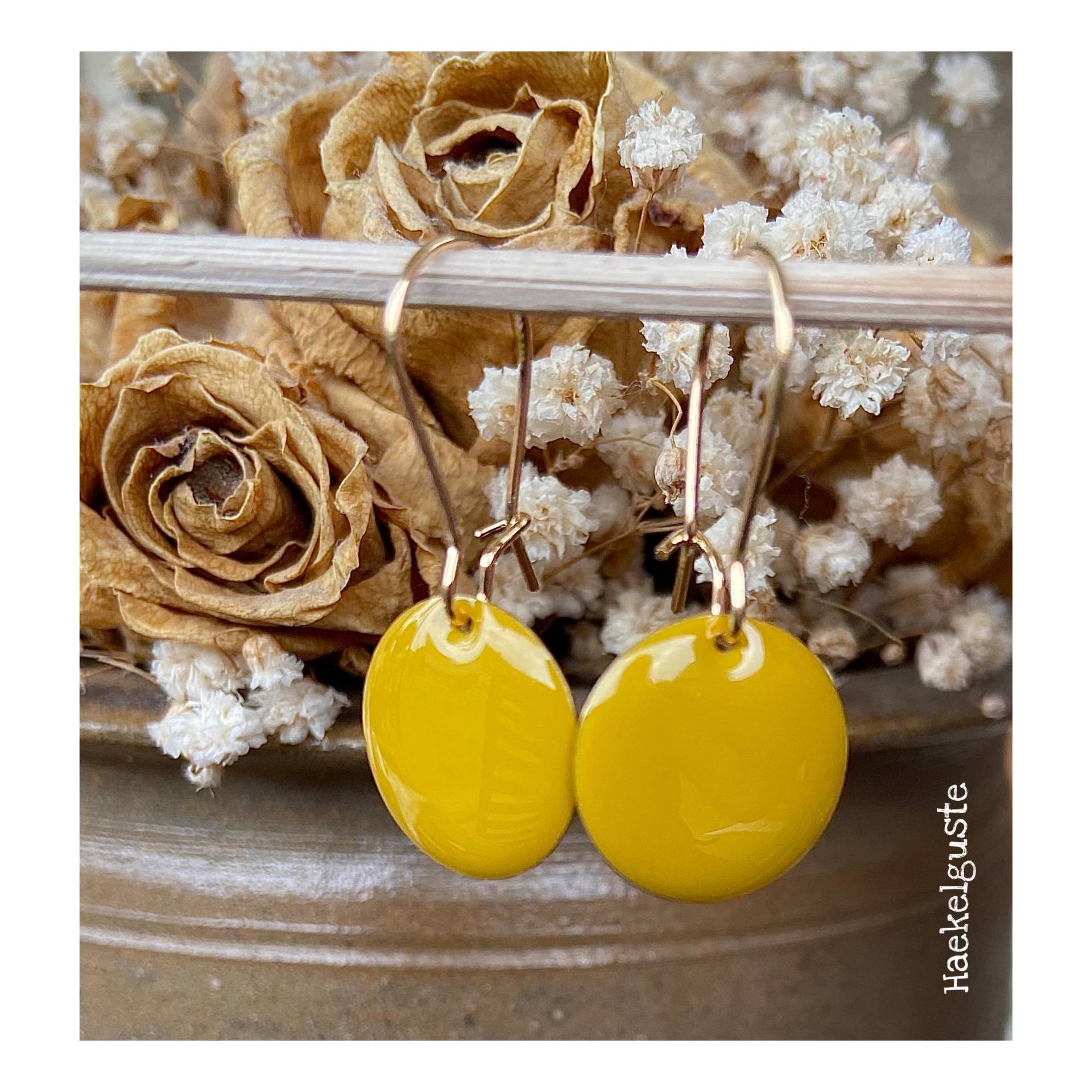Emaille Ohrhänger Plättchen Gelb Senfgelb 16 Mm Ohrringe Emaille Ohrhänger Plättchen Gelb Senfgelb 16 Mm Ohrringe von Haekelguste