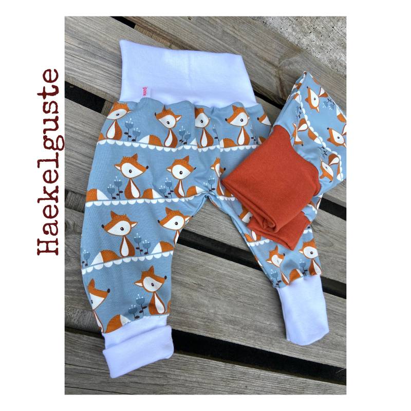Fuchs Biojersey Baby - Kinder Pumphose Mitwachshose Unisex Jogger Pants von Haekelguste