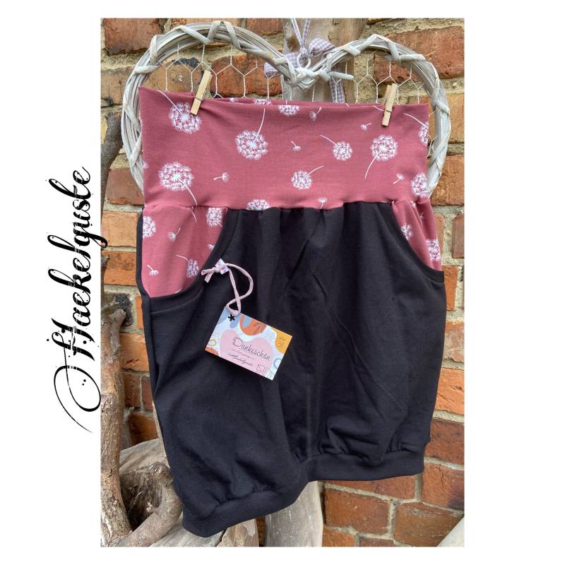 Gr. 40 " Pusteblume Ballonrock Schwarz Rosa Punkte Rock Damen Frau von Haekelguste