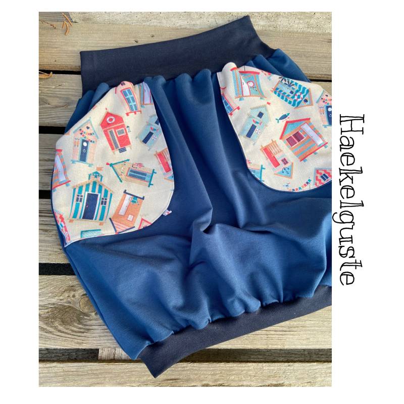 Gr. 46 Ballonrock Strandhaus Damen Rock Sommer Curvy Rauchblau Taillenrock Maritim Ostsee Strandkorb Hüftrock von Haekelguste