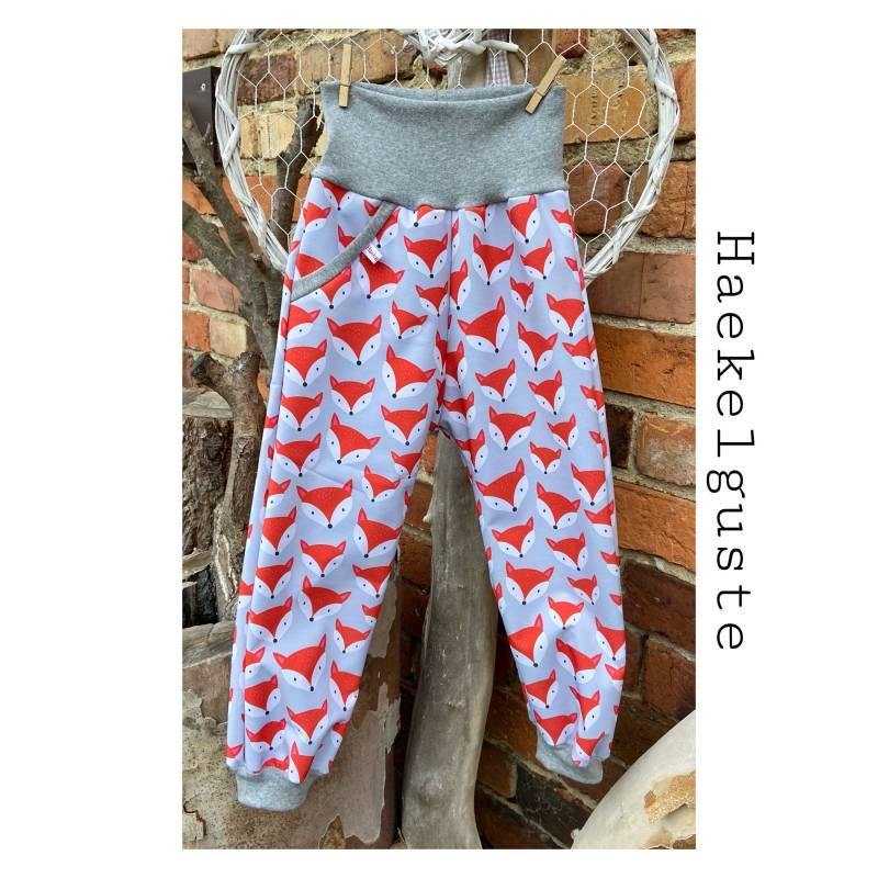 Gr. 74 -140 Softshell Hose " Fuchs Matschhose Buddelhose Überhose Outdoor Pants Gefütterte Unisex Waldkindergarten Warme von Haekelguste