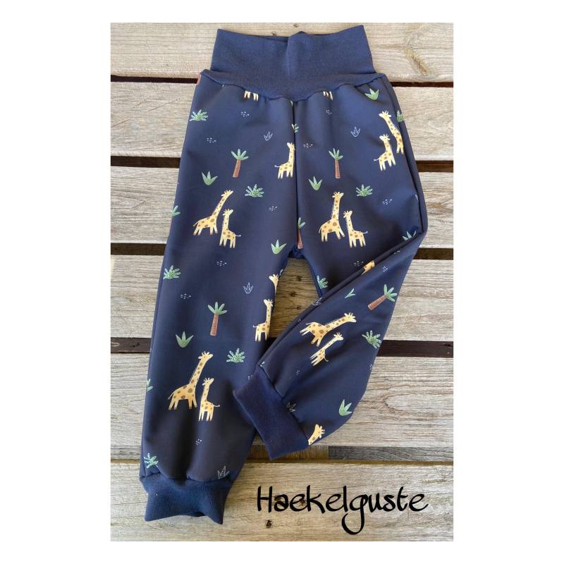 Gr. 74 - 140 Softshell Hose Giraffe Matschhose Buddelhose Überhose Outdoor Pants Gefütterte Unisex Waldkindergarten Warme von Haekelguste